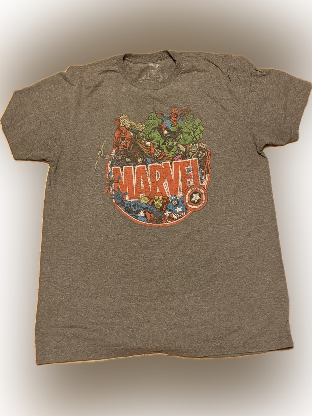 Marvel Black Crewneck Tee with Subtle Logo